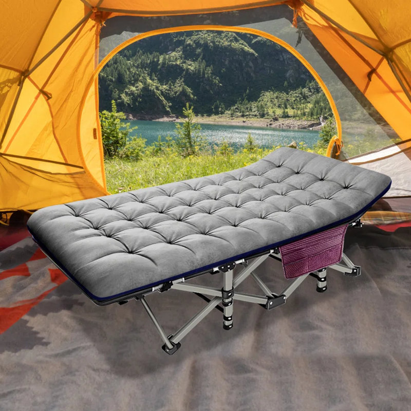 ShangQuan WuLiu Folding Camping Cot with Cotton Mattress Portable Sleeping Cot for Camp Office